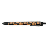 Halloween pompoenen patroon zwart oranje schattig zwarte inkt pen (Bodem)