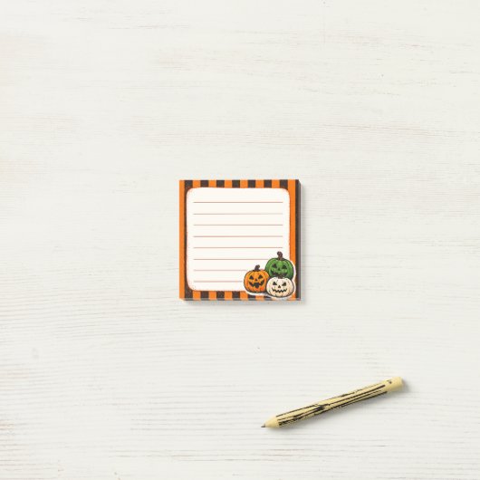 Halloween Pompoenen Post-it® Notes (Op bureau)