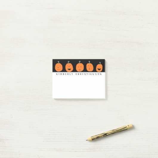 Halloween Pompoenen Post-it® Notes (Op bureau)