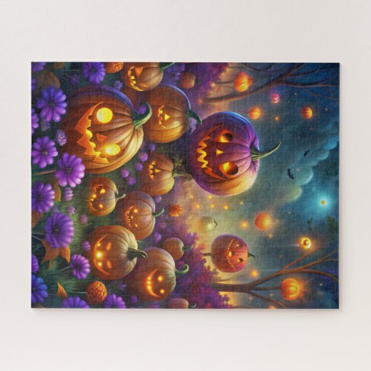 Halloween pompoenen puzzel legpuzzel (Horizontaal)