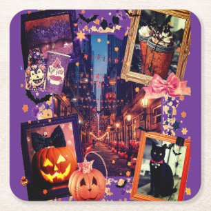Halloween pompoenen Schattige Girly Spooky Kartonnen Onderzetters