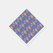 Halloween, pompoenen, schedel en vleermuisservette servet (Hoek)