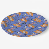 Halloween, pompoenen, schedel en vleermuizen feest papieren bordje (Gekanteld)