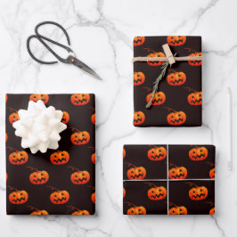 Halloween Pompoenen, Sinaasappelkleurige Pompoenen Inpakpapier Vel