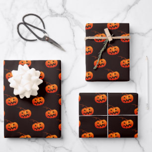 Halloween Pompoenen, Sinaasappelkleurige Pompoenen Inpakpapier Vel