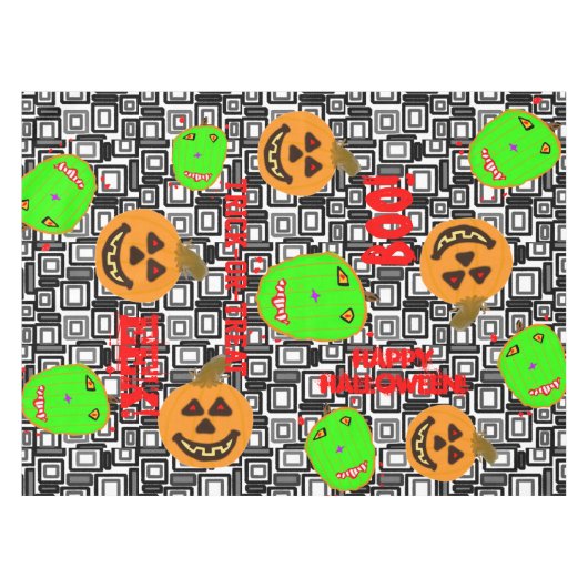 Halloween Pompoenen Tafelkleed (Voorkant (Horizontaal))
