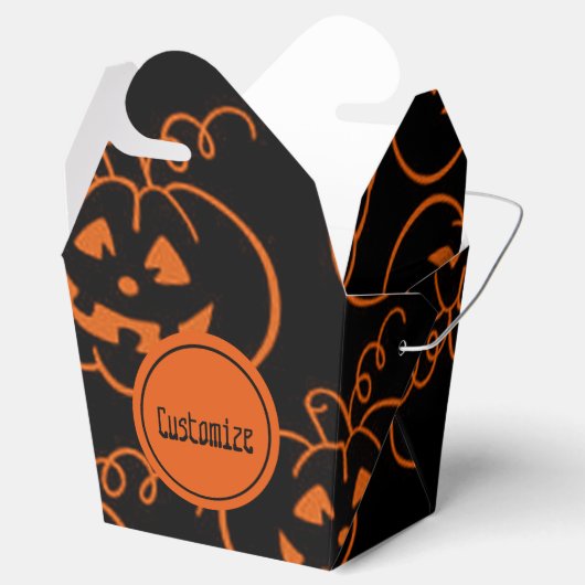 Halloween pompoenen take-out gunstbox bedankdoosjes (Geopend)