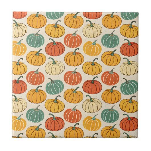 Halloween Pompoenen Tegeltje (Voorkant)