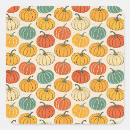 Halloween Pompoenen Vierkante Sticker