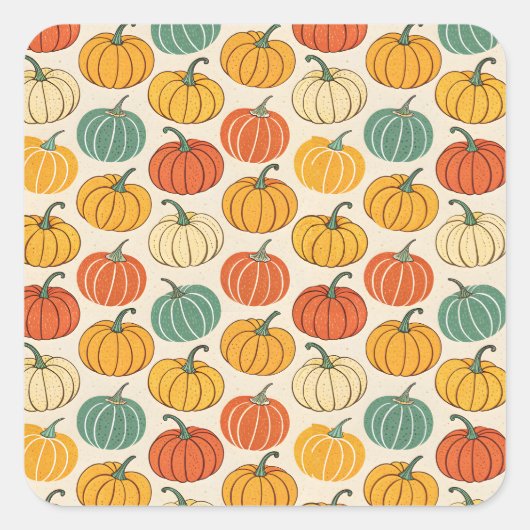Halloween Pompoenen Vierkante Sticker (Voorkant)