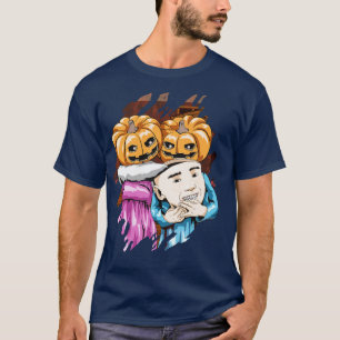 Halloween Pompoenen Ving Human Head Grappige Humor T-shirt