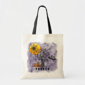 Halloween pompoenen vleermuis spooky boomnaam Paar Tote Bag (Voorkant)