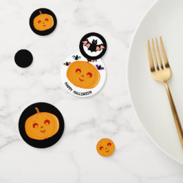 Halloween pompoenen & vleermuizen confetti