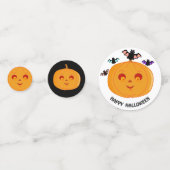 Halloween pompoenen & vleermuizen confetti (Voorkanten)