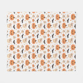 Halloween pompoenen vleermuizen katten - vrolijk fleece deken (Voorkant (Horizontaal))