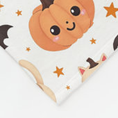 Halloween pompoenen vleermuizen katten - vrolijk fleece deken (Hoek)