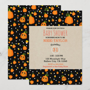Halloween Pompoenen Whimsische Baby Shower Kaart