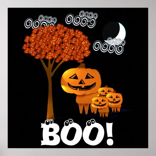 HALLOWEEN POMPOENENKOPPEN POSTER (Voorkant)