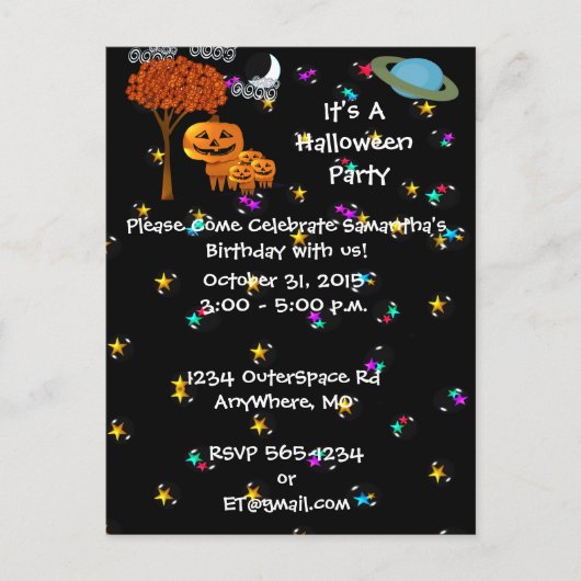 HALLOWEEN POMPOENENKOPPEN Uitnodiging Briefkaart (Voorkant)
