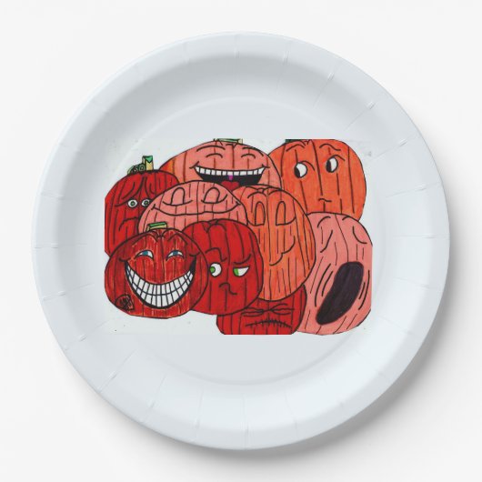 HALLOWEEN POMPOENENPLUK PAPIEREN BORDJE (Voorkant)