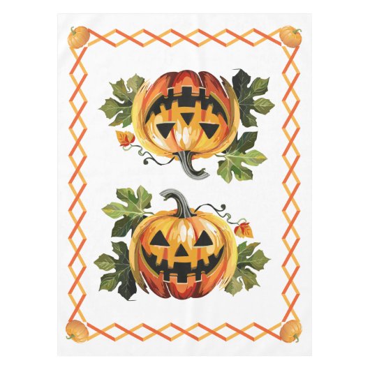 Halloween Pompoenenveld Tafelkleed (Voorkant)