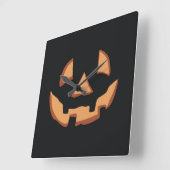 Halloween - pompoengesicht vierkante klok (Hoek)
