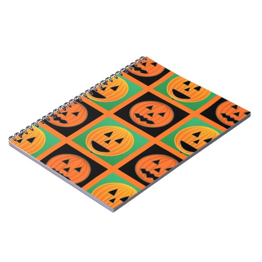 Halloween-pompoengezicht Notitieboek (Linkerzijde)