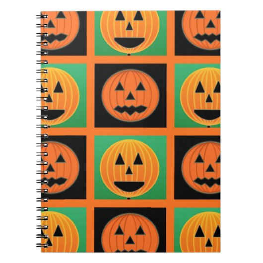 Halloween-pompoengezicht Notitieboek (Voorkant)