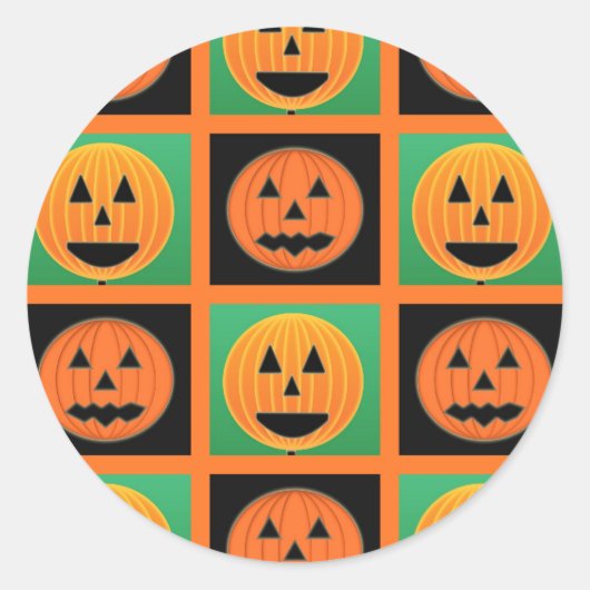 Halloween-pompoengezicht Ronde Sticker (Voorkant)