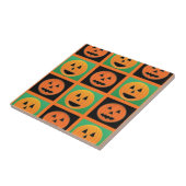Halloween-pompoengezicht Tegeltje (Zijkant)