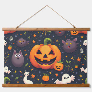Halloween pompoenhout getooid wandtapijt hangend wandkleed