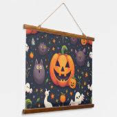 Halloween pompoenhout getooid wandtapijt hangend wandkleed (Gebogen)