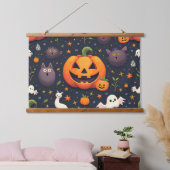 Halloween pompoenhout getooid wandtapijt hangend wandkleed (Slaapkamer)
