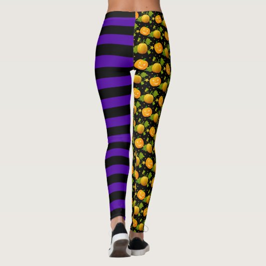 Halloween pompoenjack of lantaarntruc of tepel leggings (Achterkant)