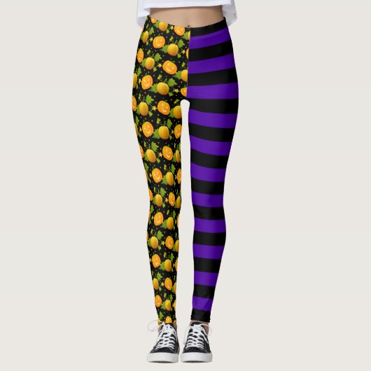 Halloween pompoenjack of lantaarntruc of tepel leggings (Voorkant)