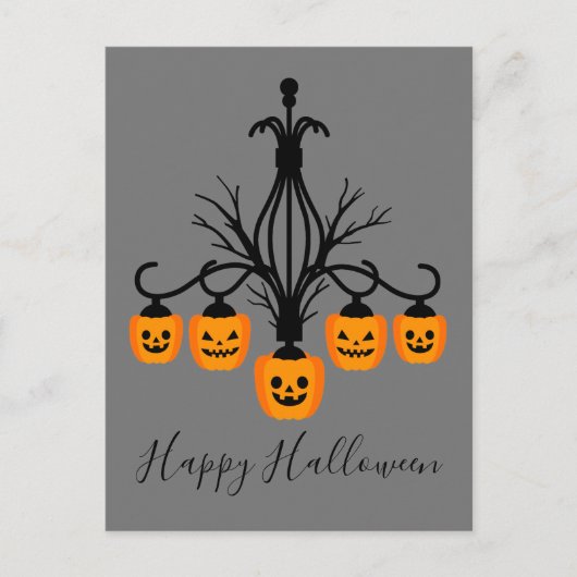 Halloween pompoenkandelaar briefkaart (Voorkant)