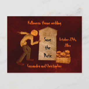 Halloween pompoenkop aankondigingskaart