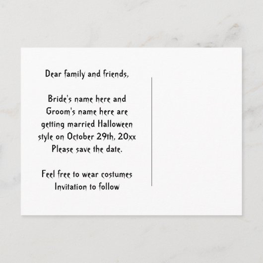 Halloween pompoenkop aankondigingskaart (Achterkant)