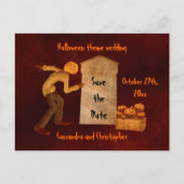 Halloween pompoenkop aankondigingskaart (Voorkant)