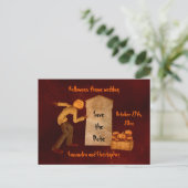 Halloween pompoenkop aankondigingskaart (Staand voorkant)