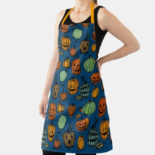 Halloween pompoenkoppen schort (Insitu)