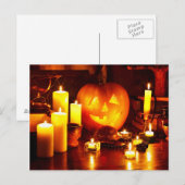 Halloween pompoenlantaarn briefkaart (Voorkant / Achterkant)