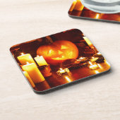 Halloween pompoenlantaarn drankjes onderzetter (Linkerzijde)