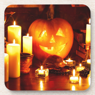 Halloween pompoenlantaarn drankjes onderzetter