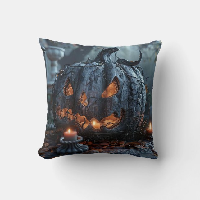 Halloween pompoenlantaarn kussen (Voorkant)