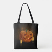 Halloween pompoenlantaarn met kaarsen tote bag (Achterkant)