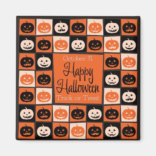 Halloween pompoenmozaïek magneet (Voorkant)