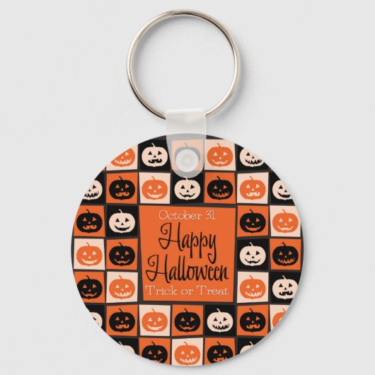 Halloween pompoenmozaïek sleutelhanger (Voorkant)