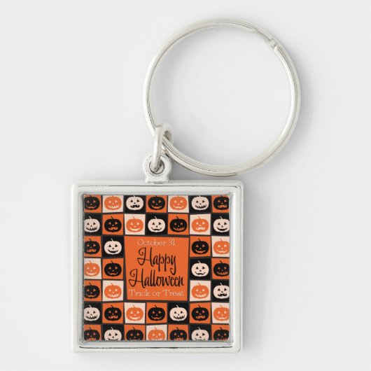 Halloween pompoenmozaïek sleutelhanger (Voorkant)