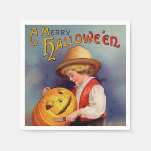 Halloween pompoenpartij vintage servet